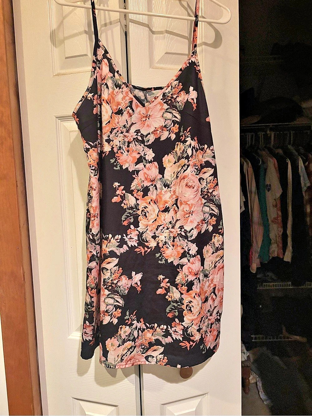 Floral Mini Dress in Black & Pink New